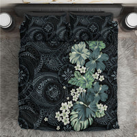 Pauliuli Hawai'i Hibiscus Bedding Set Polynesian Tribal Tattoo Pattern Floral Elements