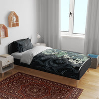 Pauliuli Hawai'i Hibiscus Bedding Set Polynesian Tribal Tattoo Pattern Floral Elements