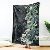 Pauliuli Hawai'i Hibiscus Blanket Polynesian Tribal Tattoo Pattern Floral Elements