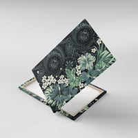 Pauliuli Hawai'i Hibiscus Canvas Wall Art Polynesian Tribal Tattoo Pattern Floral Elements
