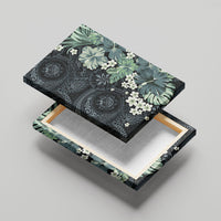 Pauliuli Hawai'i Hibiscus Canvas Wall Art Polynesian Tribal Tattoo Pattern Floral Elements