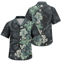 Pauliuli Hawai'i Hibiscus Family Matching Summer Maxi Dress and Hawaiian Shirt Polynesian Tribal Tattoo Pattern Floral Elements