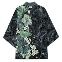Pauliuli Hawai'i Hibiscus Kimono Polynesian Tribal Tattoo Pattern Floral Elements