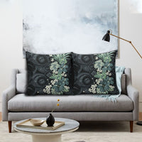 Pauliuli Hawai'i Hibiscus Pillow Cover Polynesian Tribal Tattoo Pattern Floral Elements