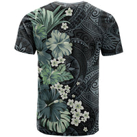 Pauliuli Hawai'i Hibiscus T Shirt Polynesian Tribal Tattoo Pattern Floral Elements