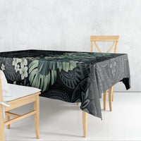 Pauliuli Hawai'i Hibiscus Tablecloth Polynesian Tribal Tattoo Pattern Floral Elements