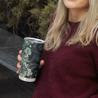 Pauliuli Hawai'i Hibiscus Tumbler Cup Polynesian Tribal Tattoo Pattern Floral Elements