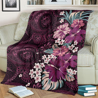Poni Mama Hawai'i Hibiscus Blanket Polynesian Tribal Tattoo Pattern Floral Elements