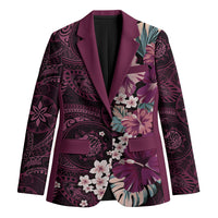 Poni Mama Hawai'i Hibiscus Blazer Polynesian Tribal Tattoo Pattern Floral Elements