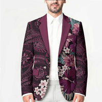 Poni Mama Hawai'i Hibiscus Blazer Polynesian Tribal Tattoo Pattern Floral Elements
