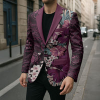 Poni Mama Hawai'i Hibiscus Blazer Polynesian Tribal Tattoo Pattern Floral Elements