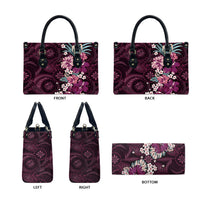 Poni Mama Hawai'i Hibiscus Leather Bag Polynesian Tribal Tattoo Pattern Floral Elements