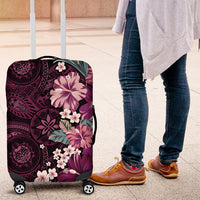 Poni Mama Hawai'i Hibiscus Luggage Cover Polynesian Tribal Tattoo Pattern Floral Elements