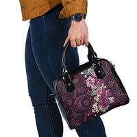 Poni Mama Hawai'i Hibiscus Shoulder Handbag Polynesian Tribal Tattoo Pattern Floral Elements