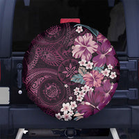 Poni Mama Hawai'i Hibiscus Spare Tire Cover Polynesian Tribal Tattoo Pattern Floral Elements