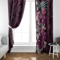 Poni Mama Hawai'i Hibiscus Window Curtain Polynesian Tribal Tattoo Pattern Floral Elements