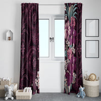 Poni Mama Hawai'i Hibiscus Window Curtain Polynesian Tribal Tattoo Pattern Floral Elements
