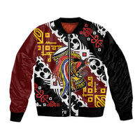 Personalised Papua New Guinea Bird Drum Bomber Jacket Papuan Batik Motif