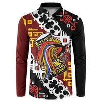 Personalised Papua New Guinea Bird Drum Button Sweatshirt Papuan Batik Motif