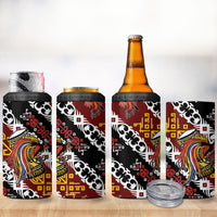 Papua New Guinea Bird Drum 4 in 1 Can Cooler Tumbler Papuan Batik Motif