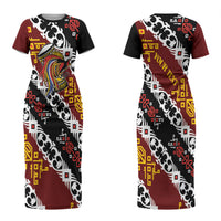 Personalised Papua New Guinea Bird Drum Couples Matching Short Sleeve Bodycon Dress and Hawaiian Shirt Papuan Batik Motif