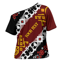 Personalised Papua New Guinea Bird Drum Cross Shoulder Shirt Papuan Batik Motif
