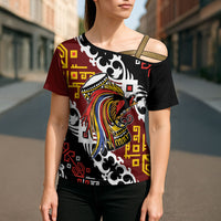 Personalised Papua New Guinea Bird Drum Cross Shoulder Shirt Papuan Batik Motif