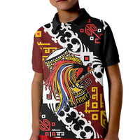 Personalised Papua New Guinea Bird Drum Kid Polo Shirt Papuan Batik Motif