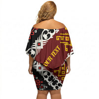 Personalised Papua New Guinea Bird Drum Off Shoulder Short Dress Papuan Batik Motif