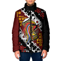 Personalised Papua New Guinea Bird Drum Padded Jacket Papuan Batik Motif