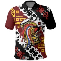 Personalised Papua New Guinea Bird Drum Polo Shirt Papuan Batik Motif