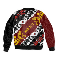 Personalised Papua New Guinea Bird Drum Sleeve Zip Bomber Jacket Papuan Batik Motif