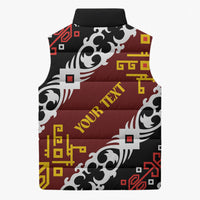 Personalised Papua New Guinea Bird Drum Sleeveless Puffer Jacket Papuan Batik Motif