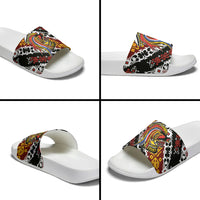 Papua New Guinea Bird Drum Slide Sandals Papuan Batik Motif