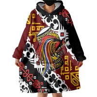 Personalised Papua New Guinea Bird Drum Wearable Blanket Hoodie Papuan Batik Motif