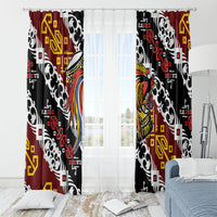 Papua New Guinea Bird Drum Window Curtain Papuan Batik Motif