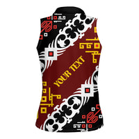 Personalised Papua New Guinea Bird Drum Women Sleeveless Polo Shirt Papuan Batik Motif