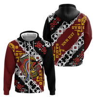 Personalised Papua New Guinea Bird Drum Zip Hoodie Papuan Batik Motif
