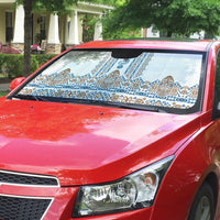 Papua New Guinea Bird Ethnic Auto Sun Shade Papuan Batik Inspired Pattern