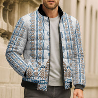 Personalised Papua New Guinea Bird Ethnic Bomber Puffer Jacket Papuan Batik Inspired Pattern