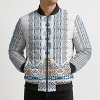 Personalised Papua New Guinea Bird Ethnic Bomber Puffer Jacket Papuan Batik Inspired Pattern