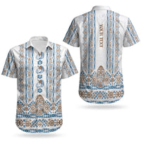 Personalised Papua New Guinea Bird Ethnic Couples Matching Off Shoulder Short Dress and Hawaiian Shirt Papuan Batik Inspired Pattern