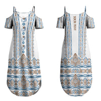 Personalised Papua New Guinea Bird Ethnic Couples Matching Summer Maxi Dress and Hawaiian Shirt Papuan Batik Inspired Pattern
