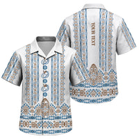 Personalised Papua New Guinea Bird Ethnic Family Matching Off The Shoulder Long Sleeve Dress and Hawaiian Shirt Papuan Batik Inspired Pattern