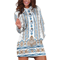 Personalised Papua New Guinea Bird Ethnic Hoodie Dress Papuan Batik Inspired Pattern