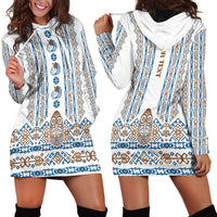 Personalised Papua New Guinea Bird Ethnic Hoodie Dress Papuan Batik Inspired Pattern