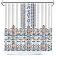 Papua New Guinea Bird Ethnic Shower Curtain Papuan Batik Inspired Pattern