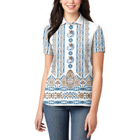 Personalised Papua New Guinea Bird Ethnic Women Polo Shirt Papuan Batik Inspired Pattern