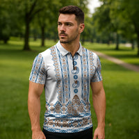 Personalised Papua New Guinea Bird Ethnic Zipper Polo Shirt Papuan Batik Inspired Pattern