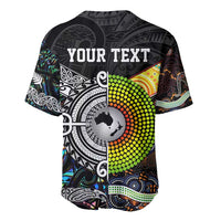 Personalised New Zealand and Australia Baseball Jersey Maori Mix Aboriginal Art Style LT9 - Polynesian Pride